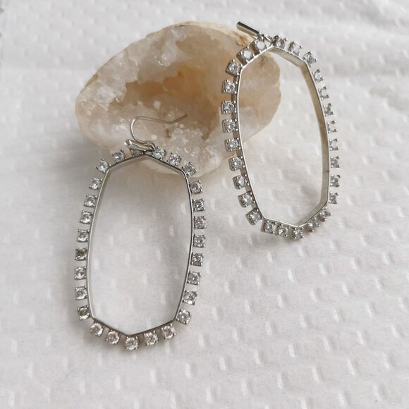 Danielle Open Frame Rhodium Earrings